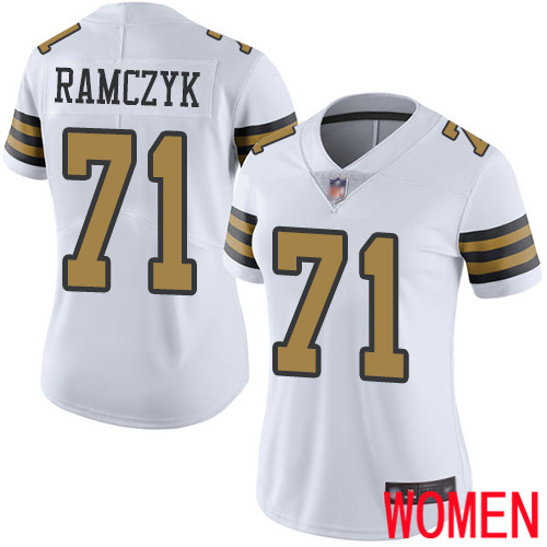 New Orleans Saints Limited White Women Ryan Ramczyk Jersey NFL Football #71 Rush Vapor Untouchable Jersey->women nfl jersey->Women Jersey